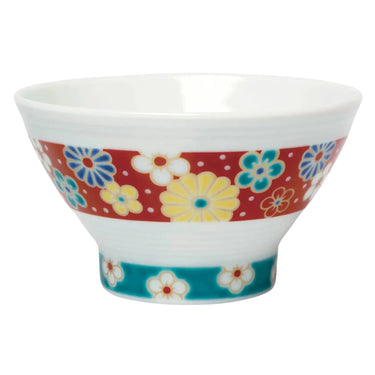 Seikou Kutani Porcelain Sendan Rice Bowl Umekiku
