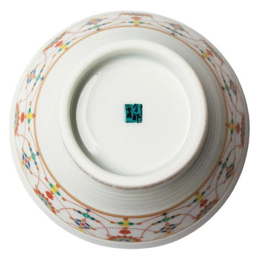 Seikou Kutani Porcelain Sendan Rice Bowl Yorakumon