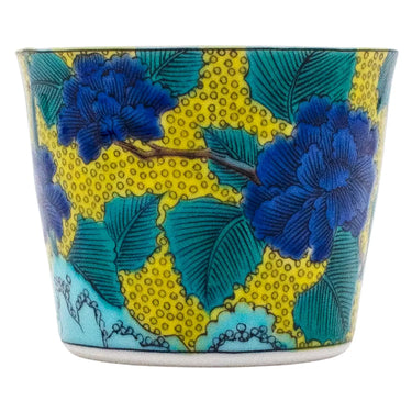 Seikou Kutani Porcelain Soba Choko Cup Aodedoha-ni-Botanzu
