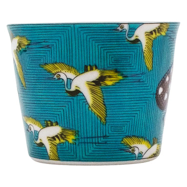 Seikou Kutani Porcelain Soba Choko Cup Aodetsuru-Karutamon