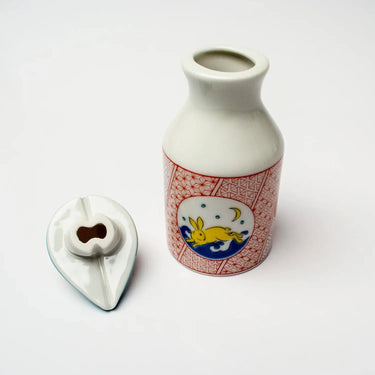 Seikou Kutani Porcelain Soy Sauce Dispenser Rabbit