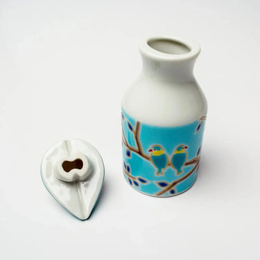 Seikou Kutani Porcelain Soy Sauce Dispenser Small Bird