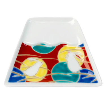 Seikou Mamefuji Kutani Porcelain Mamezara Small Plate Rabbit