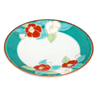 Seikou Shiki-no-Hana Kutani Porcelain Plate 13.8cm Camellia