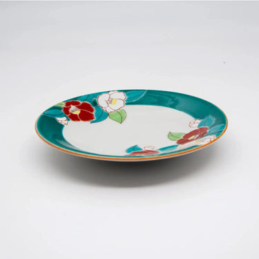 Seikou Shiki-no-Hana Kutani Porcelain Plate 13.8cm Camellia