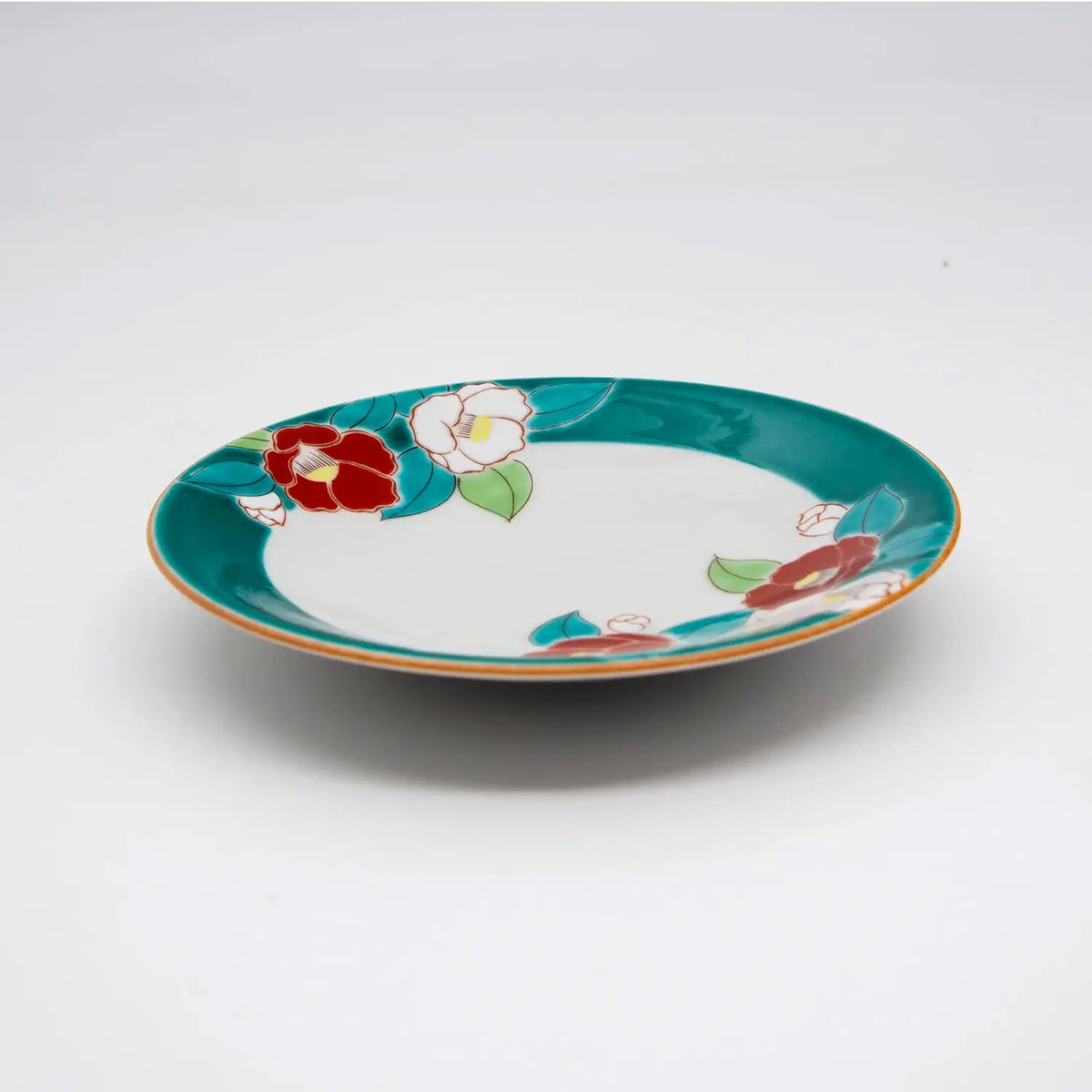 SEIKOU SHIKI-NO-HANA Kutani Porcelain Plate 13.8cm Camellia