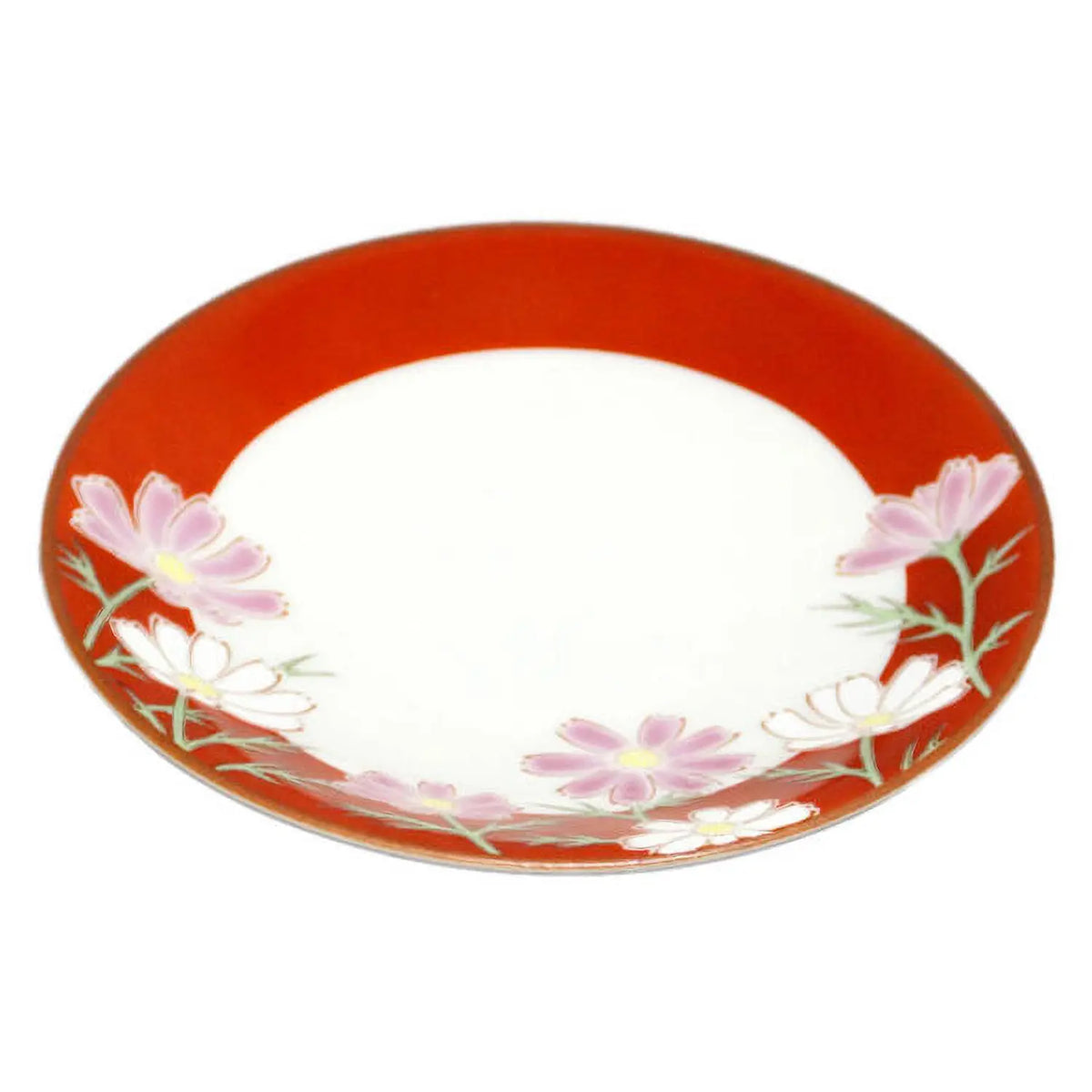 SEIKOU SHIKI-NO-HANA Kutani Porcelain Plate 13.8cm Cosmos