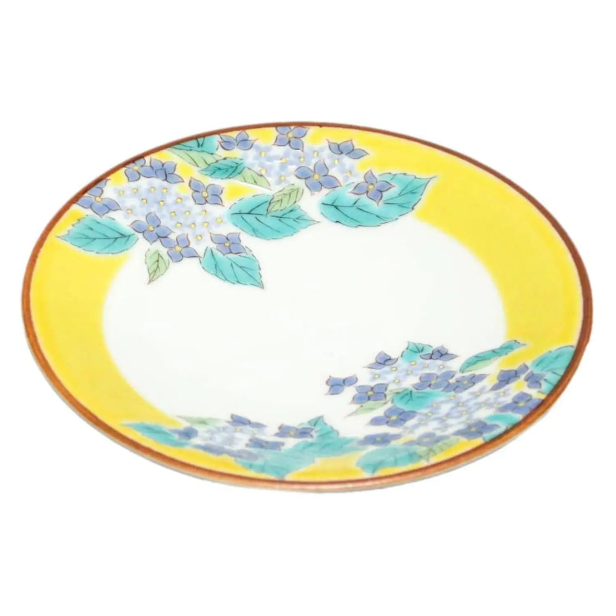 SEIKOU SHIKI-NO-HANA Kutani Porcelain Plate 13.8cm Hydrangea