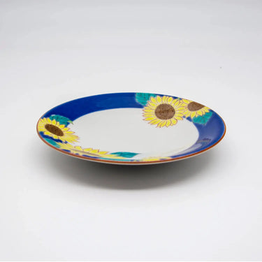 Seikou Shiki-no-Hana Kutani Porcelain Plate 13.8cm Sunflower