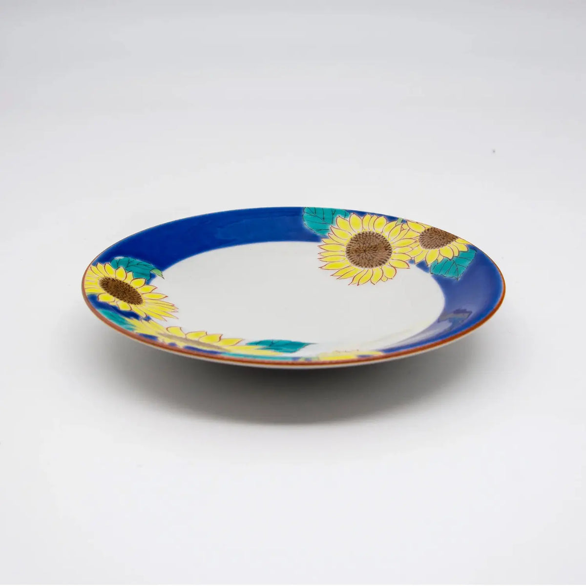 SEIKOU SHIKI-NO-HANA Kutani Porcelain Plate 13.8cm Sunflower