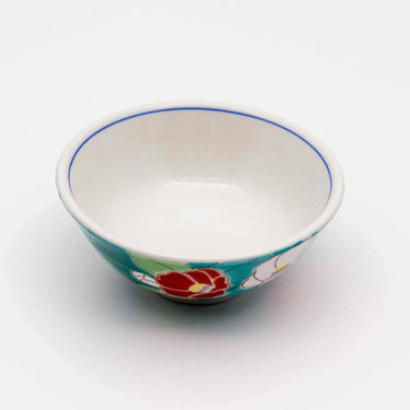 Seikou Shiki-no-Hana Kutani Porcelain Rice Bowl Camellia