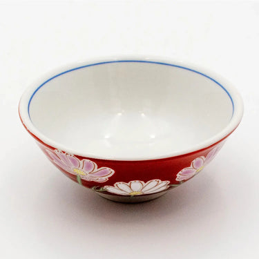 Seikou Shiki-no-Hana Kutani Porcelain Rice Bowl Cosmos