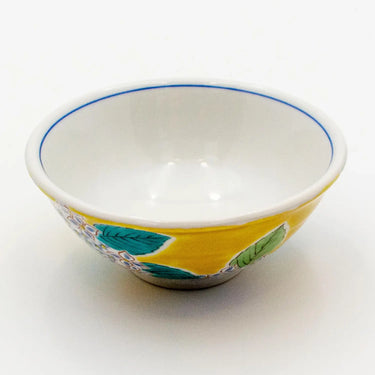 Seikou Shiki-no-Hana Kutani Porcelain Rice Bowl Hydrangea