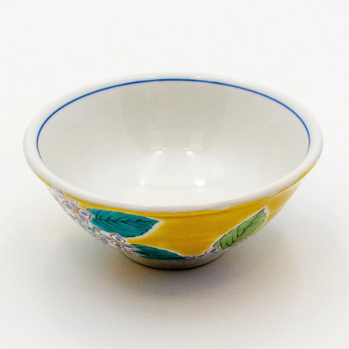 SEIKOU SHIKI-NO-HANA Kutani Porcelain Rice Bowl Hydrangea