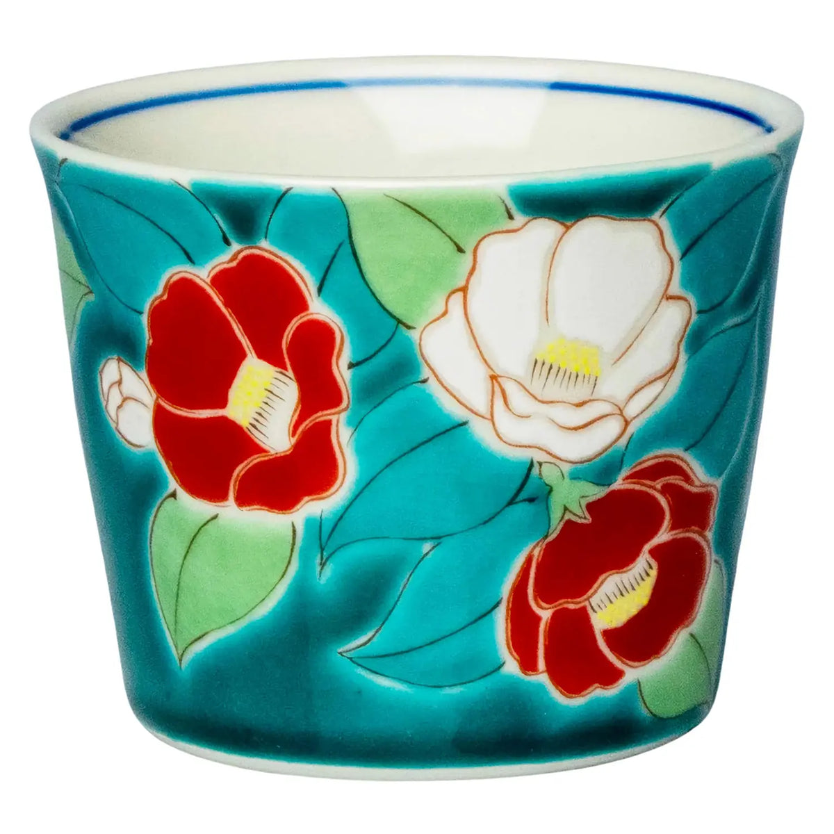 SEIKOU SHIKI-NO-HANA Kutani Porcelain Soba Choko Cup Camellia