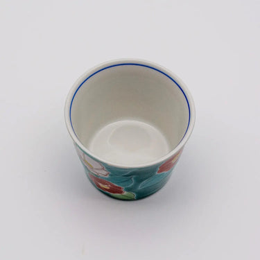 Seikou Shiki-no-Hana Kutani Porcelain Soba Choko Cup Camellia