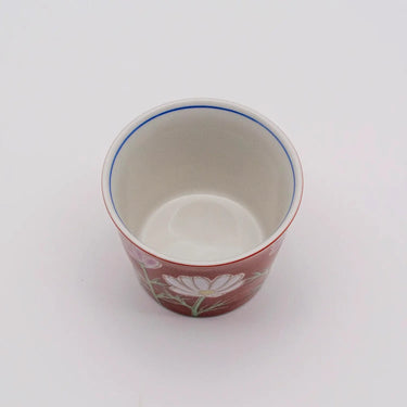 Seikou Shiki-no-Hana Kutani Porcelain Soba Choko Cup Cosmos