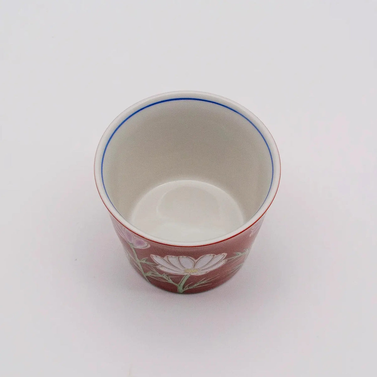 SEIKOU SHIKI-NO-HANA Kutani Porcelain Soba Choko Cup Cosmos