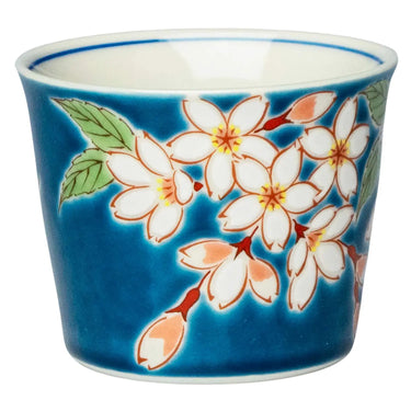 Seikou Shiki-no-Hana Kutani Porcelain Soba Choko Cup Sakura