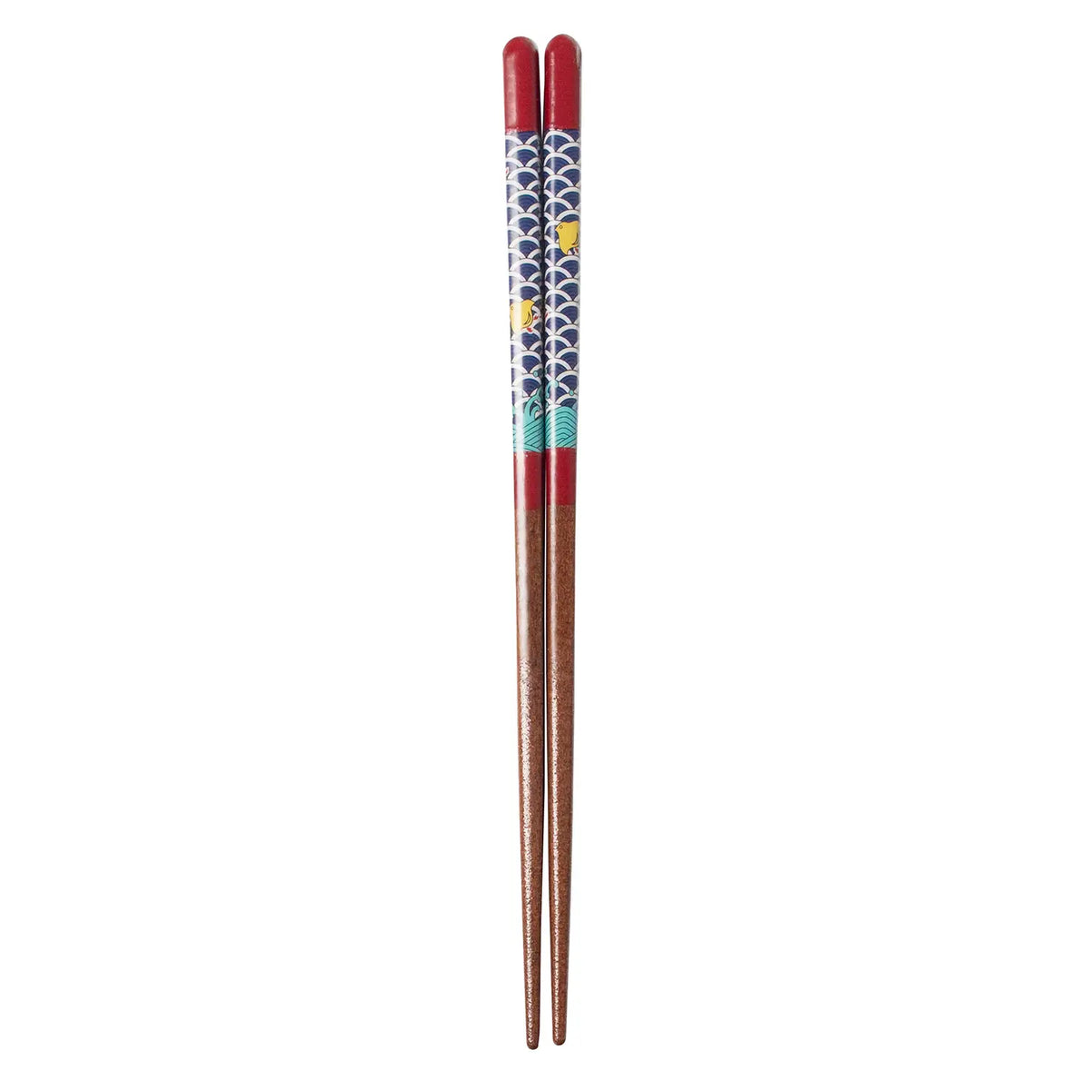 SEIKOU Wakasa Lacquered Natural Wood Chopsticks 21cm Red Chidori