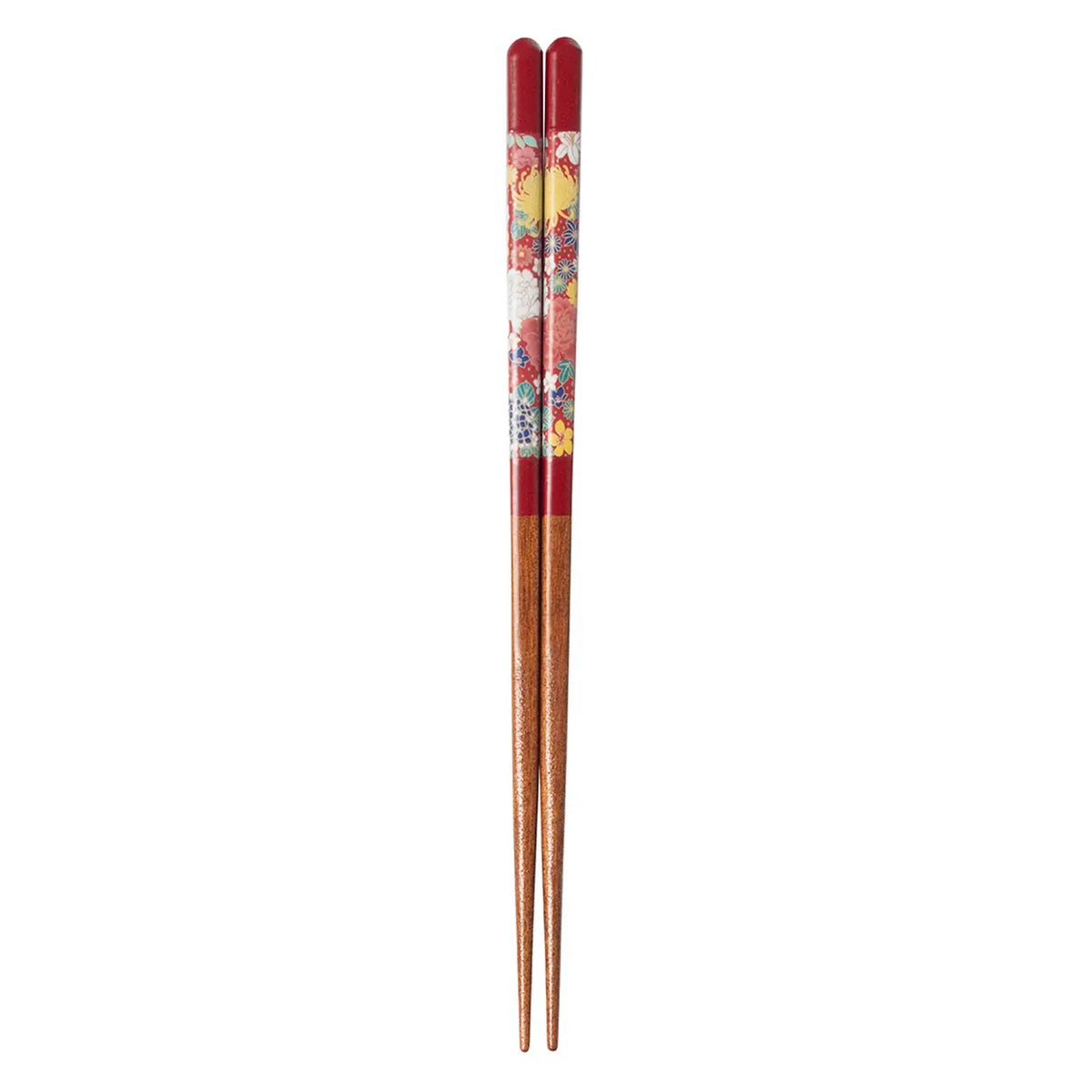 SEIKOU Wakasa Lacquered Natural Wood Chopsticks 21cm Red Hanazume