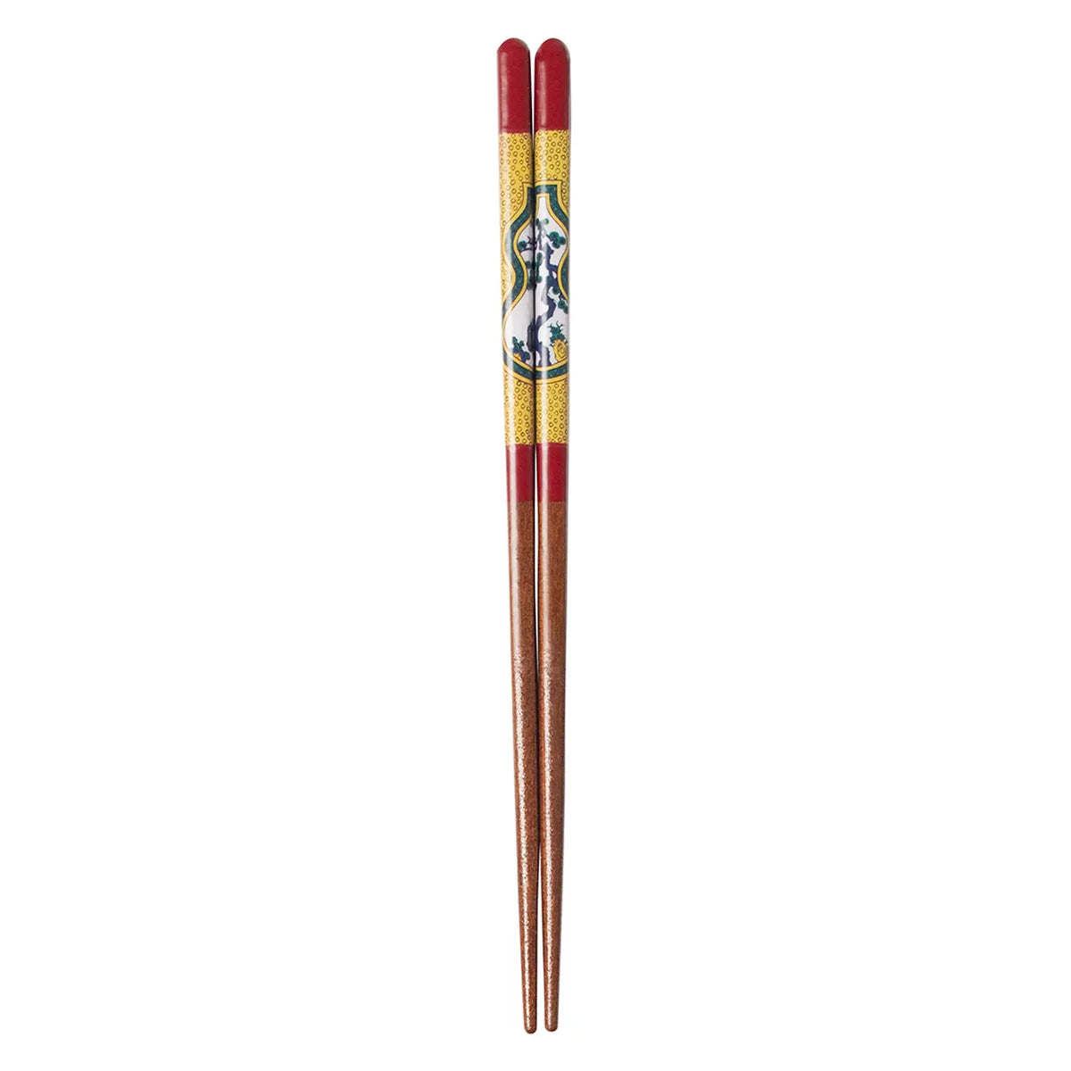 SEIKOU Wakasa Lacquered Natural Wood Chopsticks 21cm Red Hisago-Madori