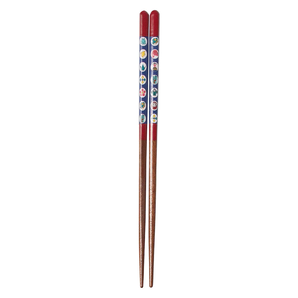 SEIKOU Wakasa Lacquered Natural Wood Chopsticks 21cm Red Marumon-Houmon