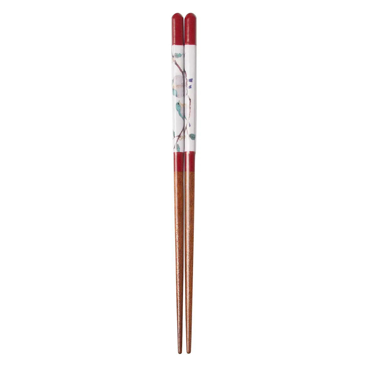 SEIKOU Wakasa Lacquered Natural Wood Chopsticks 21cm Red Mejiro