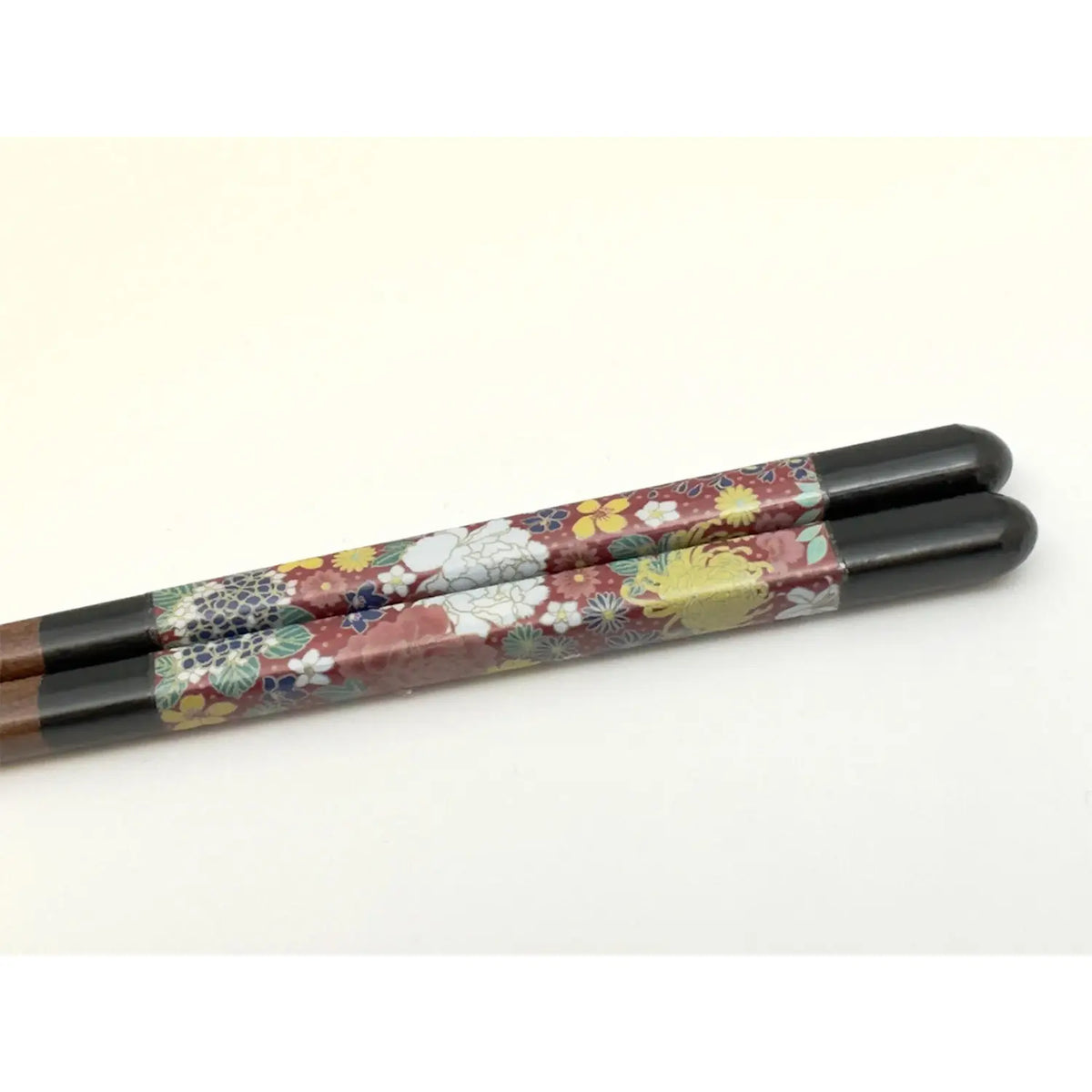 SEIKOU Wakasa Lacquered Natural Wood Chopsticks 23cm Black Hanazume