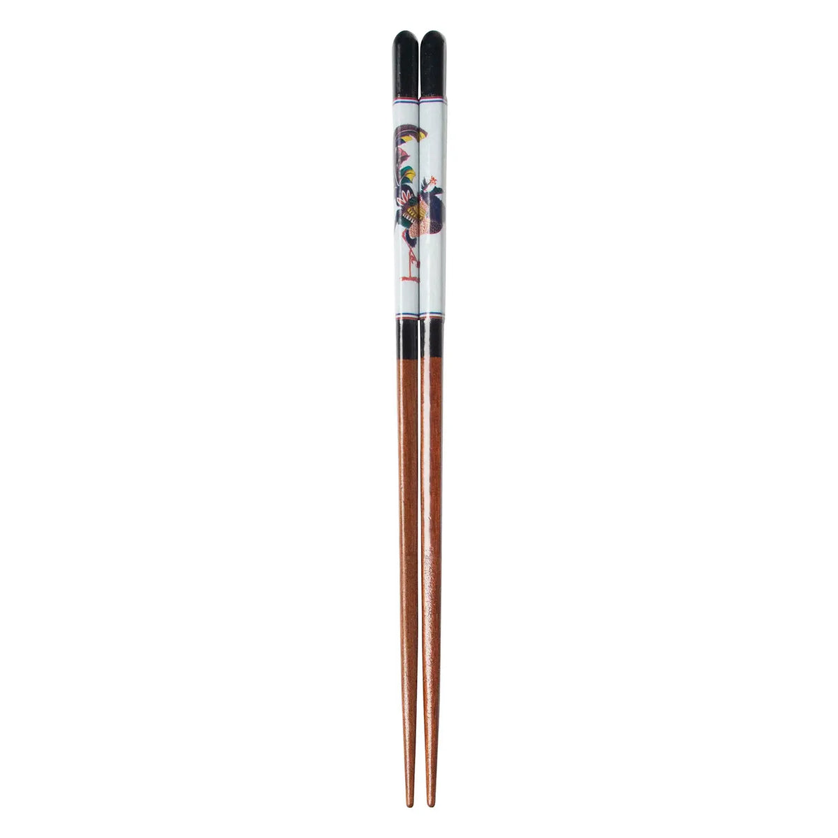 SEIKOU Wakasa Lacquered Natural Wood Chopsticks 23cm Black Kokutani Houou