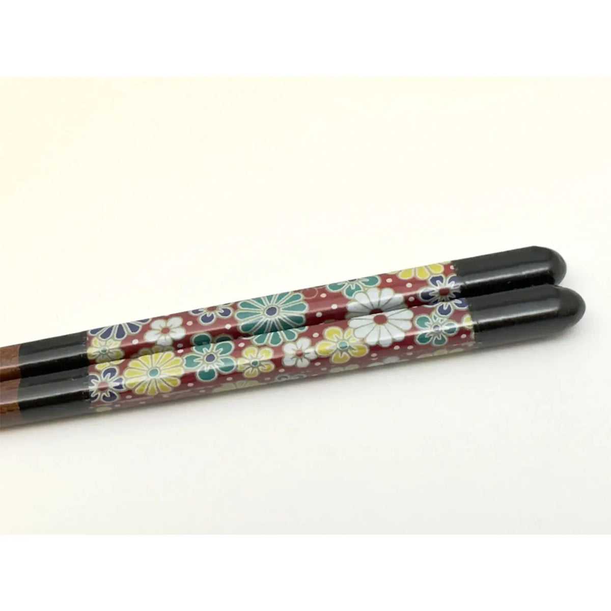 SEIKOU Wakasa Lacquered Natural Wood Chopsticks 23cm Black Umekiku