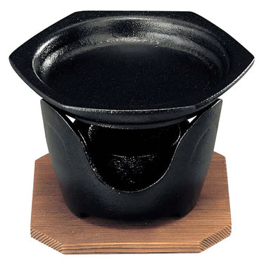Sanwa Seiki Cast Iron Hexagonal Plate Tabletop Grill Set