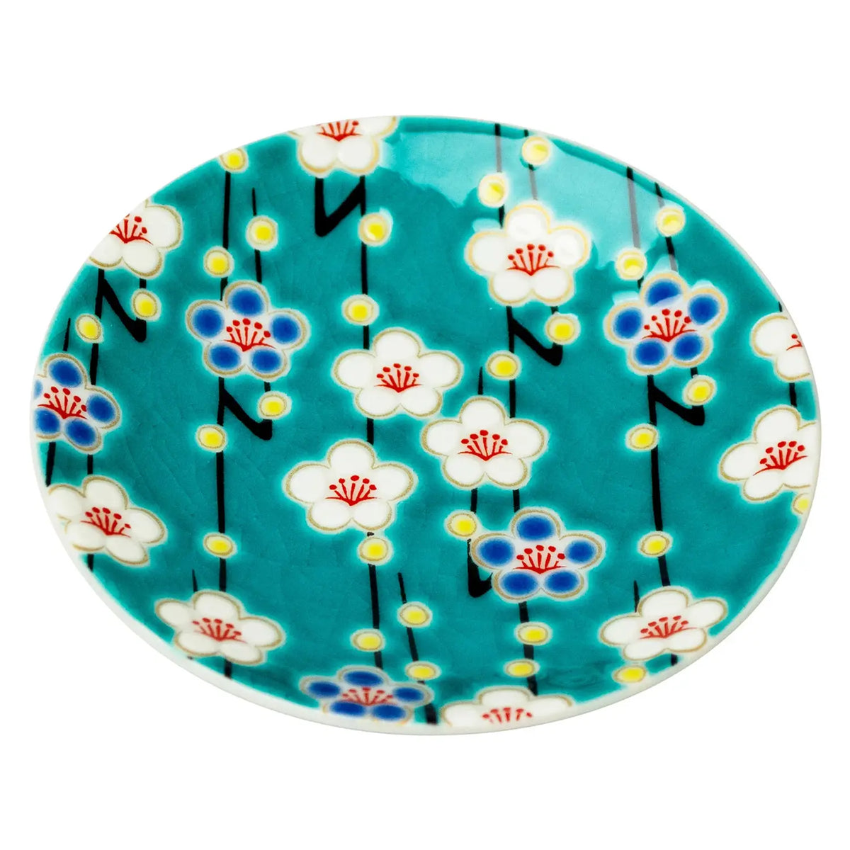 SEIKOU KISSYO Kutani Porcelain Mamezara Small Plate Ume