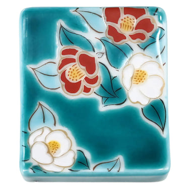 Seikou Porcelain Kutani Chopstick Rest Camellia
