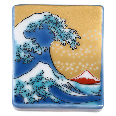 Seikou Porcelain Kutani Chopstick Rest Hokusai-Nami