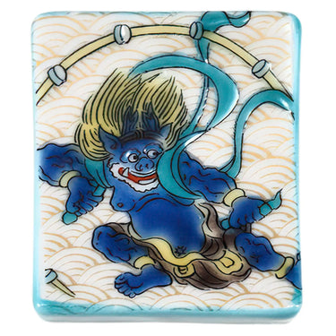 Seikou Porcelain Kutani Chopstick Rest Raijin
