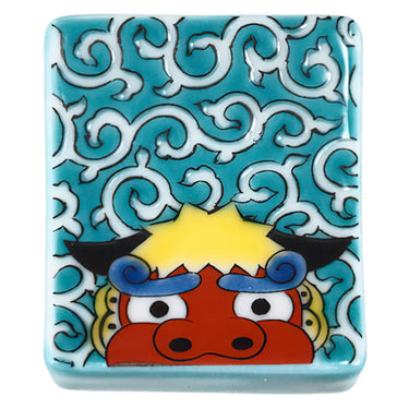 Seikou Porcelain Kutani Chopstick Rest Shishimai