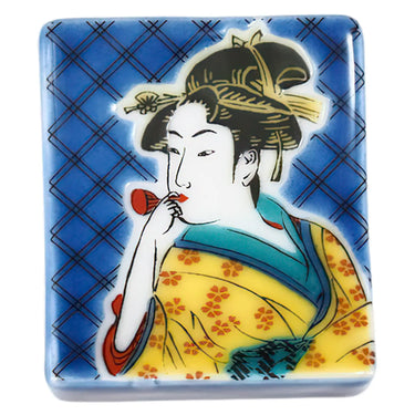 Seikou Porcelain Kutani Chopstick Rest Utamaro