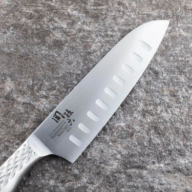 Seki Magoroku Shoso Stainless Steel Dimple Hollow Edge Santoku Knife