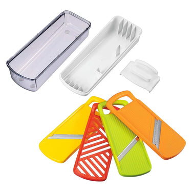 Shimomura ABS Resin Full Veggie Multi-Function Mandoline Slicer 4-Piece Set