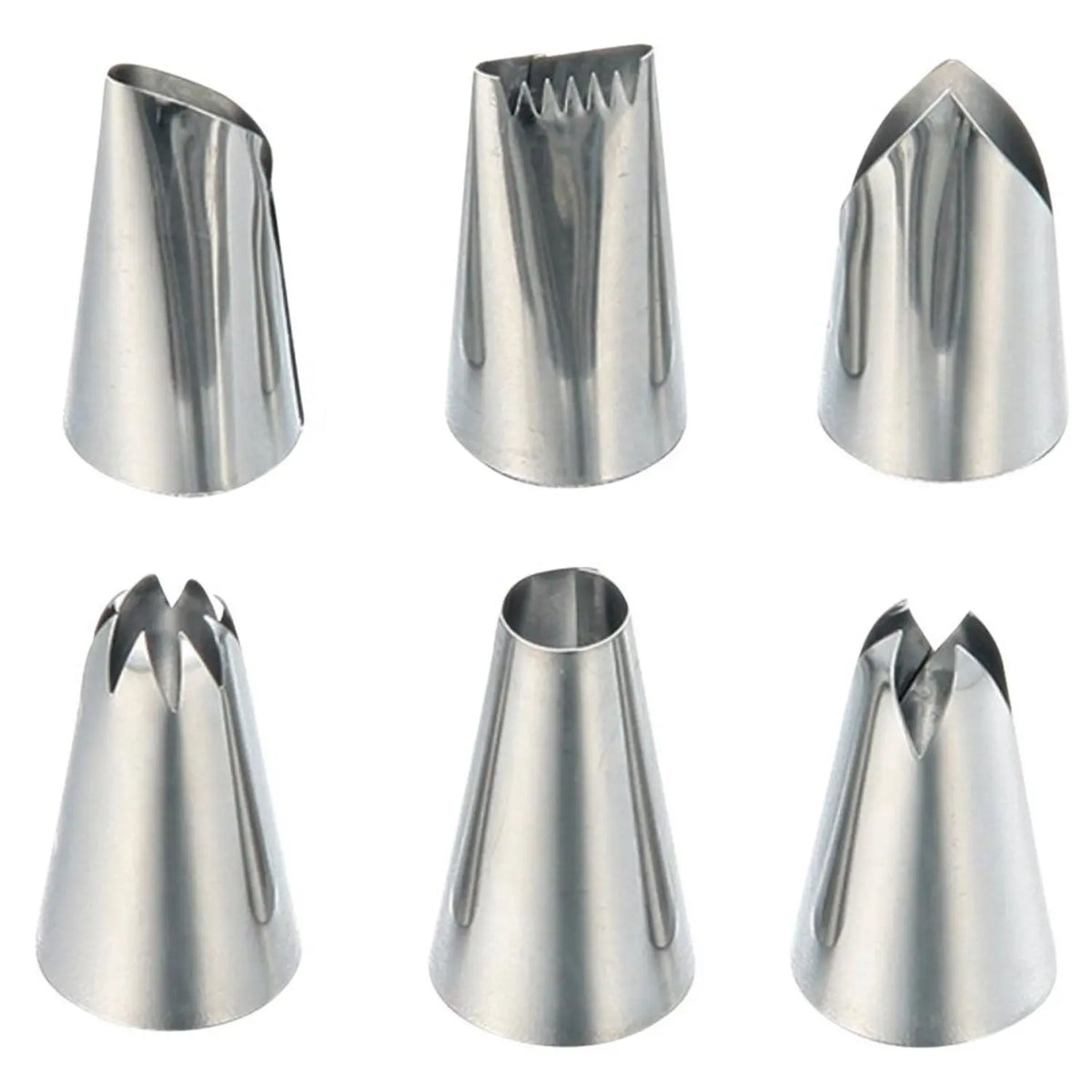 TIGERCROWN Cake Land Stainless Steel Piping Tips 6 pcs