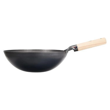 TKG Iron Wok with Wooden Handle