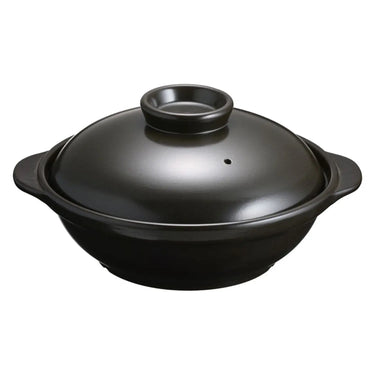 TKG Heat-Resistant Ceramic Donabe Clay Pot Dark Brown