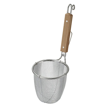 Three Snow Stainless Steel Tebo Noodle Strainer Round Base with Wooden Handle