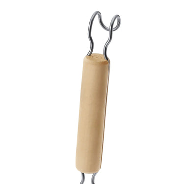 Three Snow Stainless Steel Udon Tebo Noodle Strainer Round Base with Wooden Handle