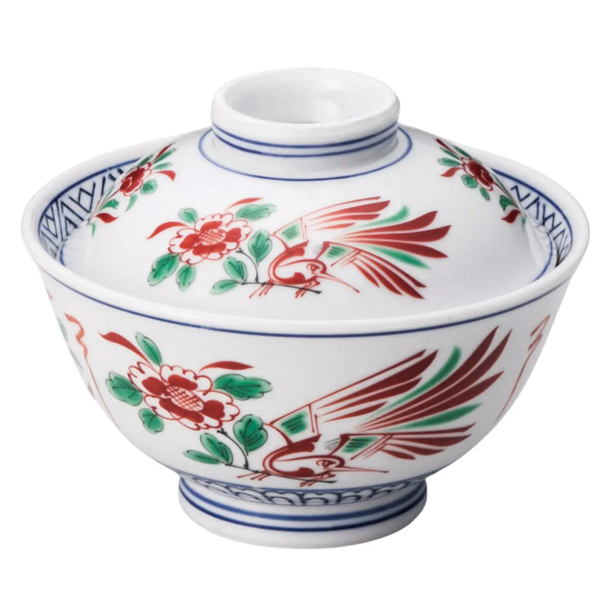 Tokiwa Mino Ware Porcelain Donburi Bowl Akae-Kacho 15.6cm