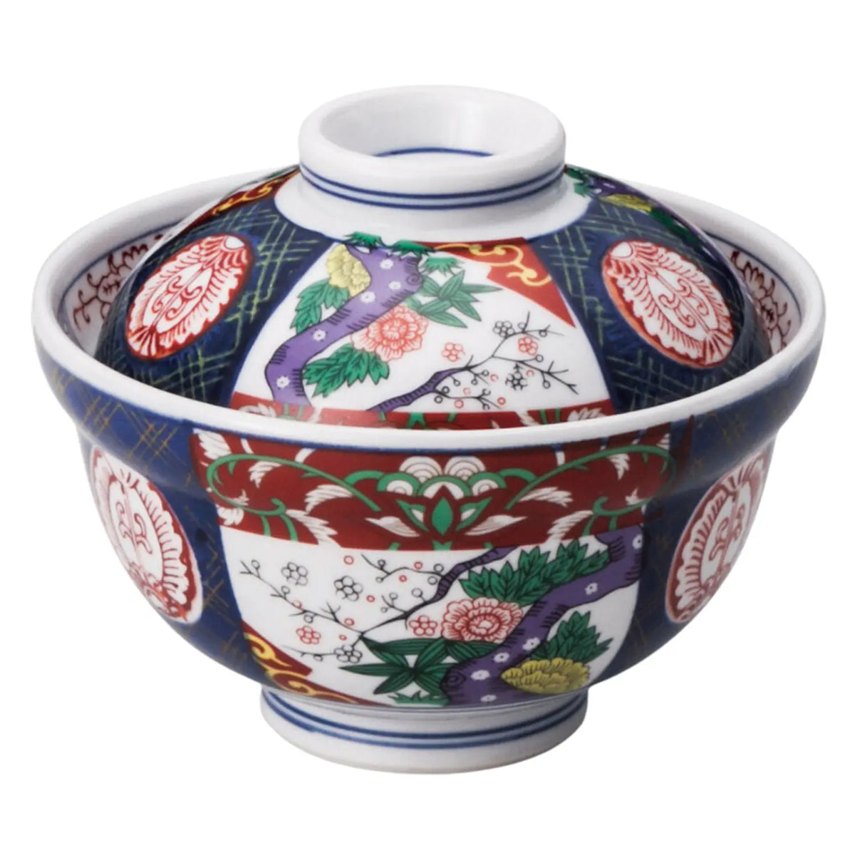 Tokiwa Mino Ware Porcelain Donburi Bowl Nishiki-Botan 14cm