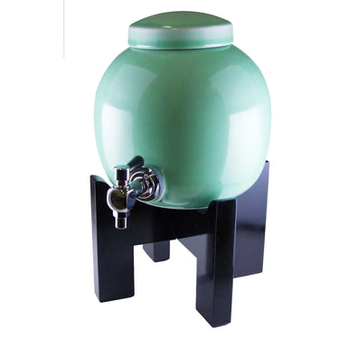 Toyo Ceramics Porcelain Shochu Dispenser with Wooden Stand