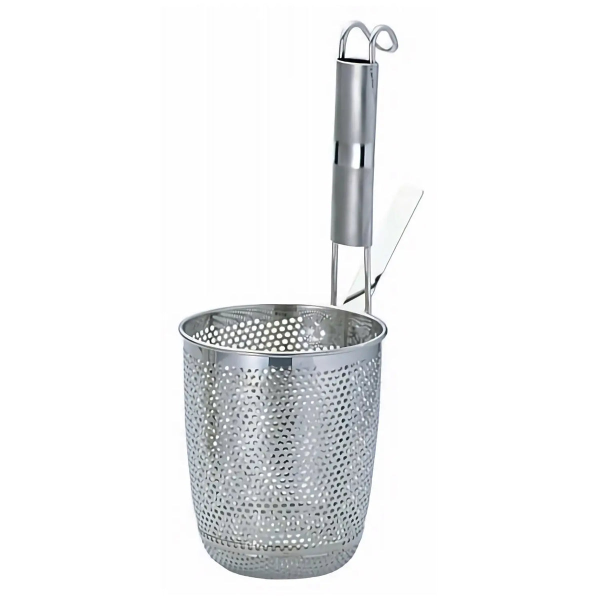 YUKIWA Eco Clean Stainless Steel Perforated Tebo Noodle Strainer Round Base with Metal Handle