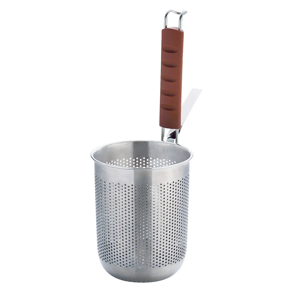 Sampo Sangyo Stainless Steel Perforated Deep Tebo Noodle Strainer with Silicone Handle